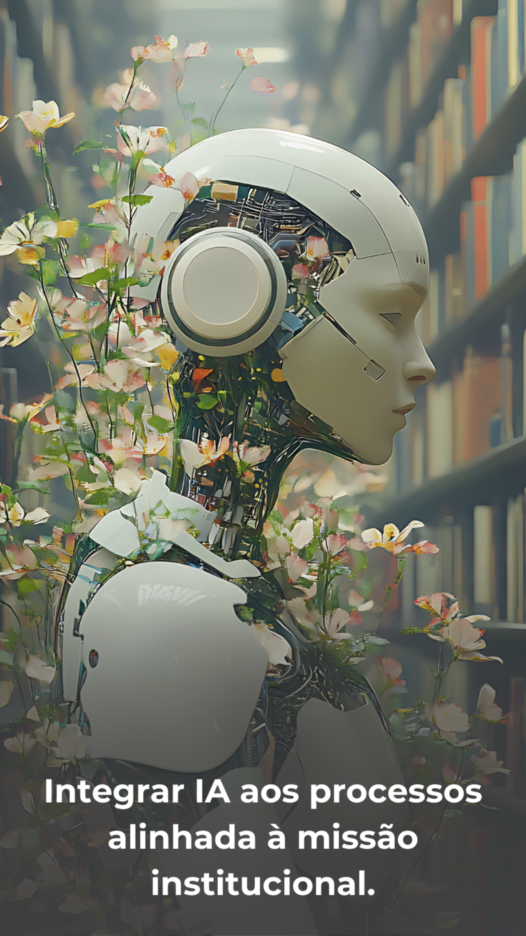 Andoide envolto de flores